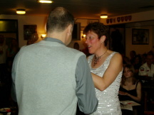 Pauline collecting her prize